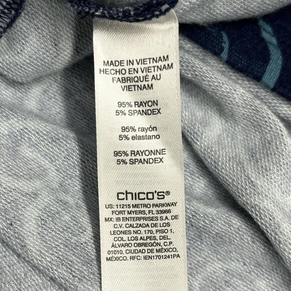 Chico’s Blue Swirl Print Top w/ Pockets | Size 1 / M | Casual Streetwear - Picture 5 of 5